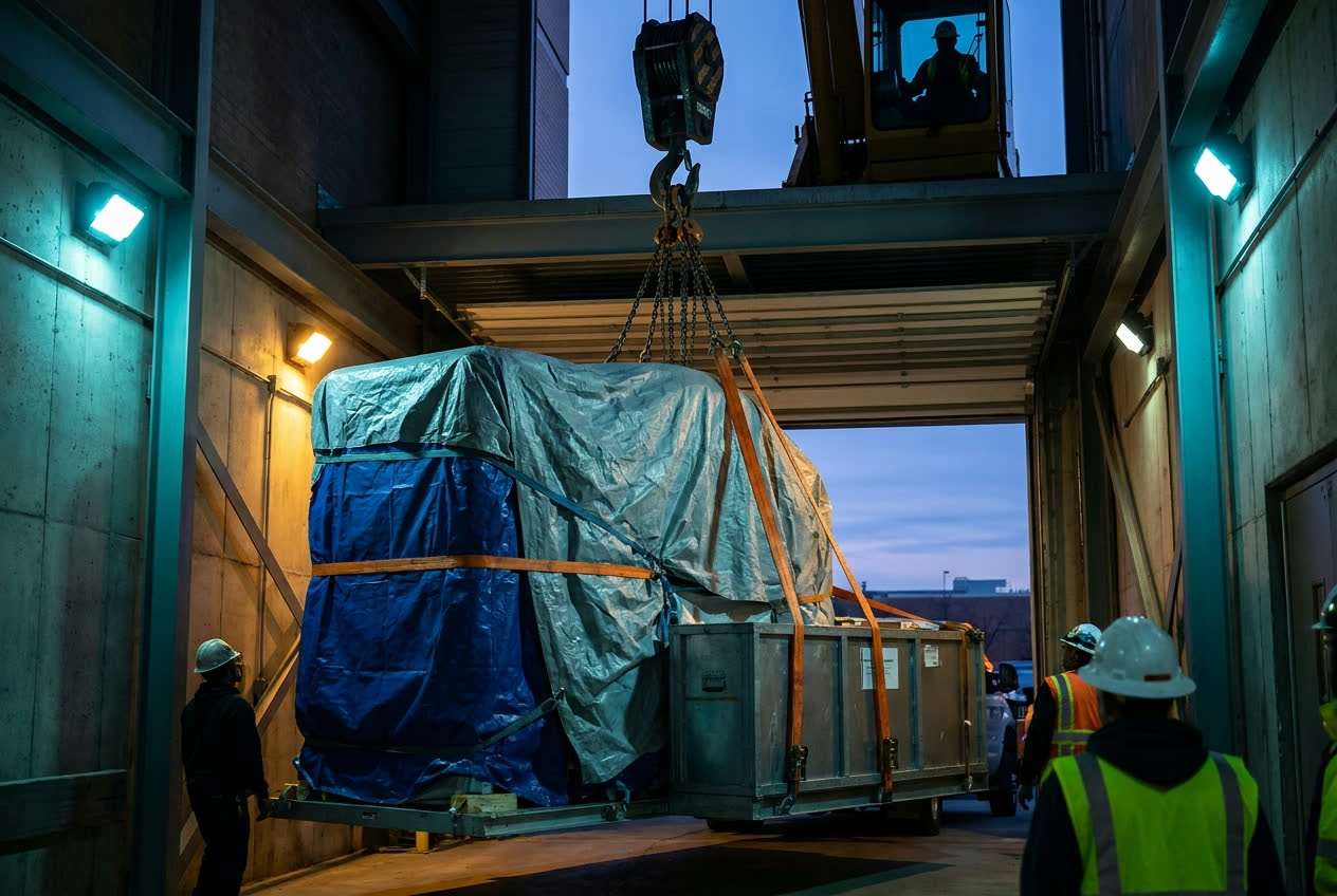 MRI being rigged and de-installed